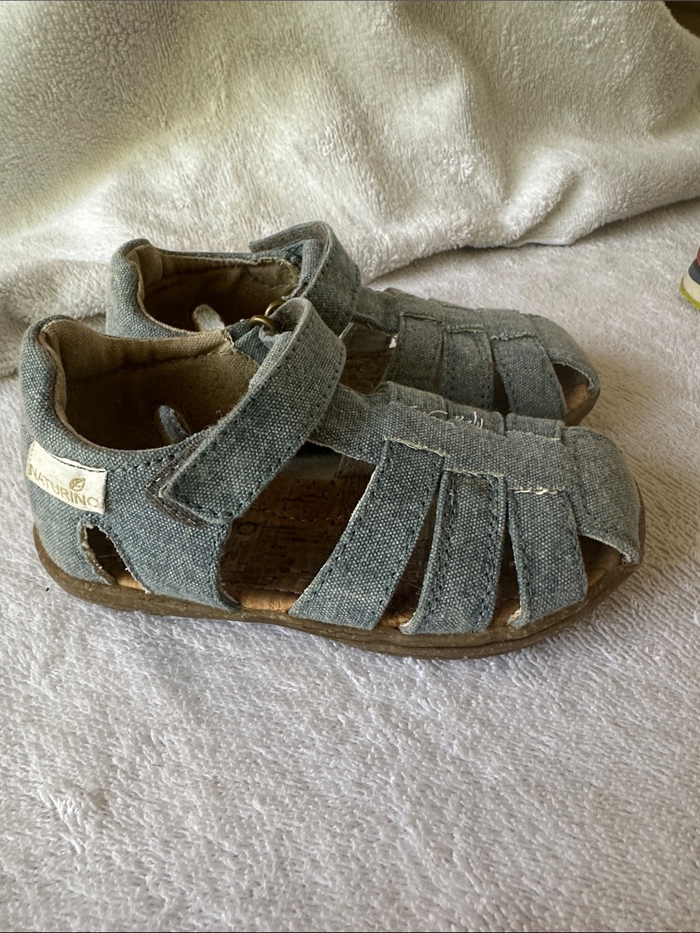 Naturino Gray Canvas Fisherman Sandals for Kids